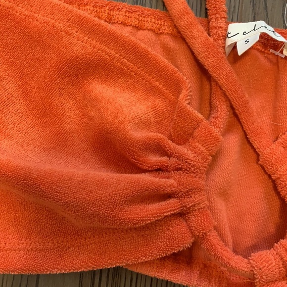 Orange Terry Crop Top - Picture 6 of 7